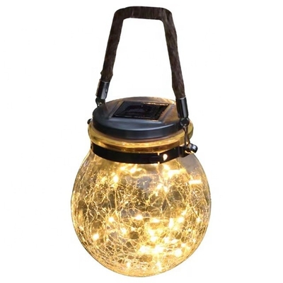 3.7V tuin die Zonne Lichte Openlucht 7 Kleuren Gebarsten Glasbal hangen