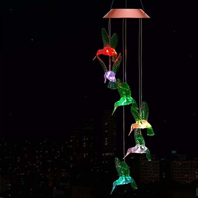 Van de LEIDENE de Multi van de de Kolibriewind Kleuren RGB Zonnegift Lichte Decoratie van de de Klokkengeluivakantie