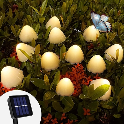 Zonne Aangedreven LEIDENE van 2700K IP55 Koordlichten/de Lichtenhuwelijks Feestelijke Decoratie van de Paddestoel Zonnetuin