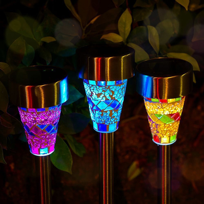 van het het Roestvrije staalmozaïek van 2V 40mAh Gebrandschilderde glas van de Tuinlichten het Zonne