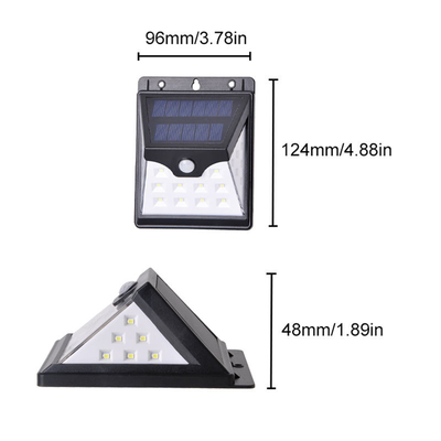 Infrarode 22 Zonne Aangedreven LEIDENE van Leds Muur Lichte Bewegingssensor IP65 180°