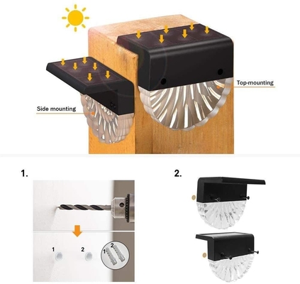 Zachte Warme Witte Zonne Aangedreven Omheining Post Lights Outdoor Waterdichte 2700K