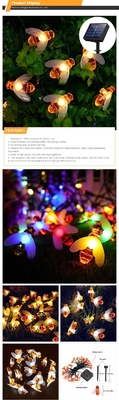 20LED het Openlucht Waterdichte Warme Wit van Honey Bee Solar String Lights voor Tuindecoratie