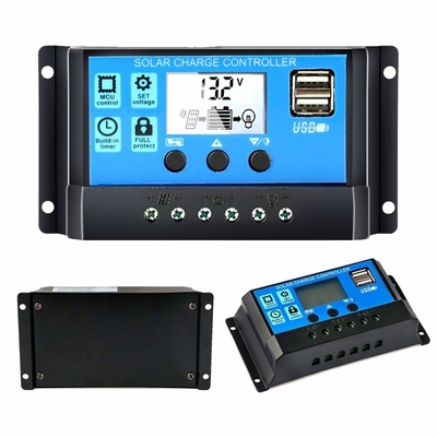 LCD Vertonings Zonnecontrolemechanisme Regulator 12V/24V 60A 50A 40A 30A 20A 10A PWM USB 5V