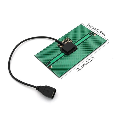 1.65W zonneladerszonnepaneel 76*133MM Output Zonnemacht die voor Openlucht het Kamperen Mobiele Telefoon USB laden Geladen Apparaat