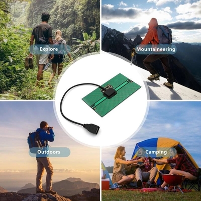 1.65W zonneladerszonnepaneel 76*133MM Output Zonnemacht die voor Openlucht het Kamperen Mobiele Telefoon USB laden Geladen Apparaat